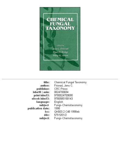 Chemical fungal taxonomy