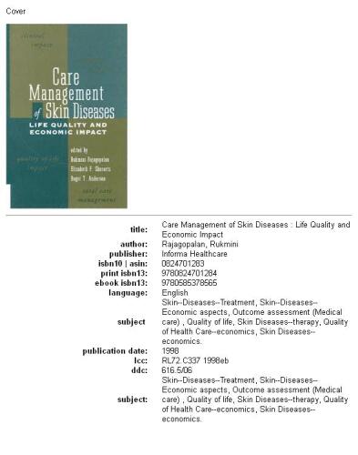 Care management of skin diseases: life quality and economic impact