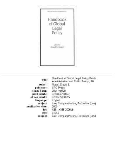 Handbook of global legal policy