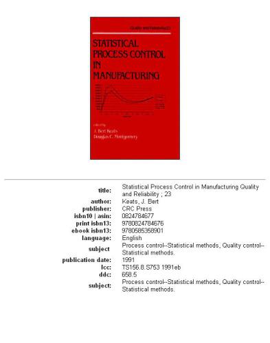 Statistical process control in manufacturing