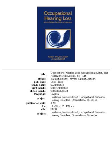 Occupational hearing loss