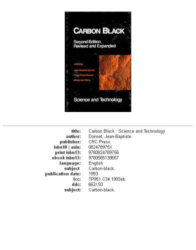Carbon black: science and technology