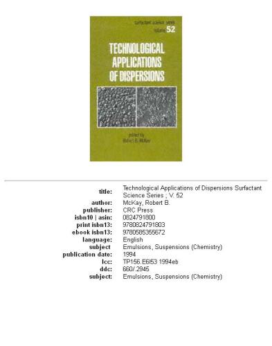 Technological applications of dispersions