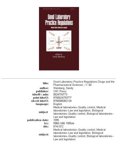 Good laboratory practice regulations