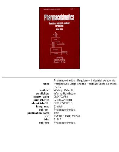 Pharmacokinetics: regulatory, industrial, academic perspectives