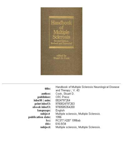 Handbook of multiple sclerosis