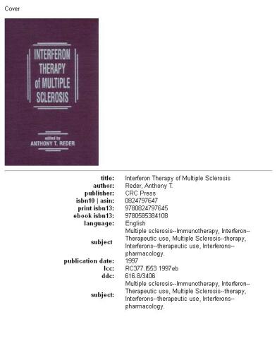 Interferon therapy of multiple sclerosis