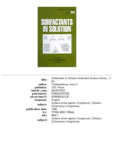 Surfactants in solution