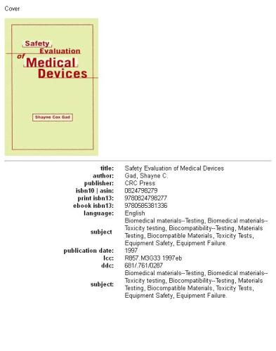 Safety evaluation of medical devices