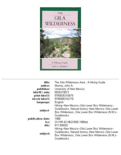 The Gila Wilderness Area: a hiking guide
