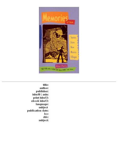 Memories of Cíbola: stories from New Mexico villages