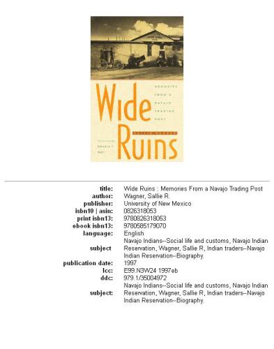 Wide ruins: memories from a Navajo trading post