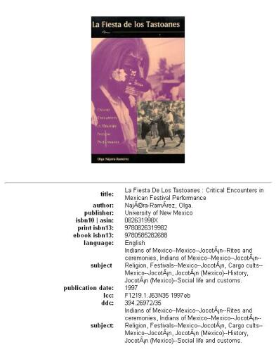 La Fiesta de Los Tastoanes: Critical Encounters in Mexican Festival Performance