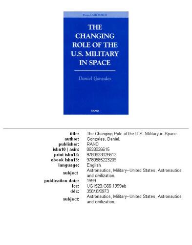 The changing role of the U.S. military in space