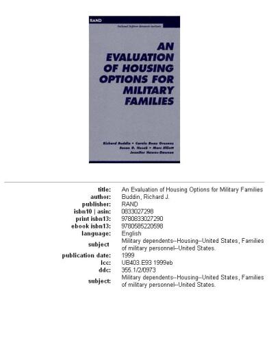 An evaluation of housing options for military families