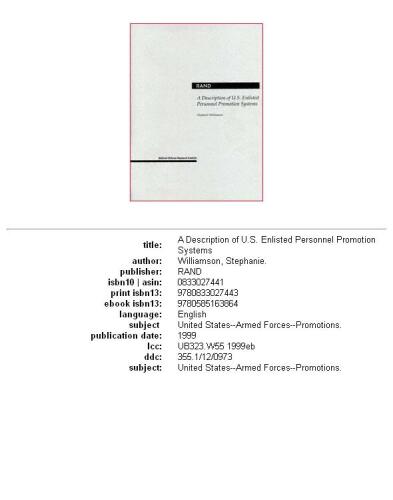 A description of U.S. enlisted personnel promotion systems