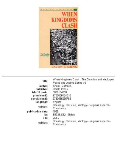 When kingdoms clash: the Christian and ideologies