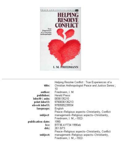 Helping Resolve Conflict: True Experiences of a Christian Anthropologist