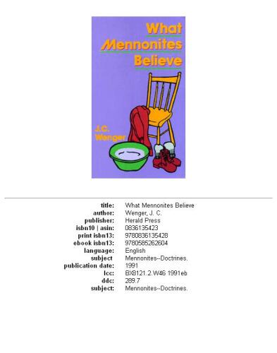 What Mennonites Believe