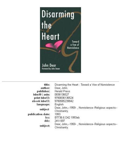 Disarming the Heart: Toward a Vow of Nonviolence