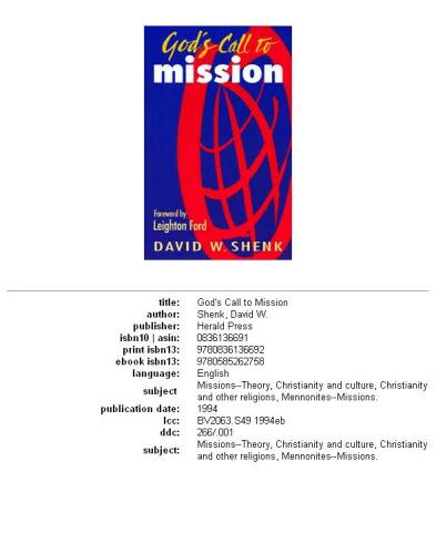 God's Call to Mission