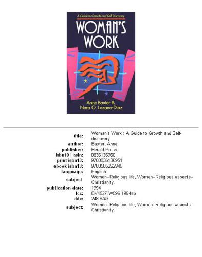 Woman's work: a guide to growth and self-discovery