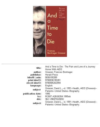 And a time to die: the pain and love of a journey home with AIDS