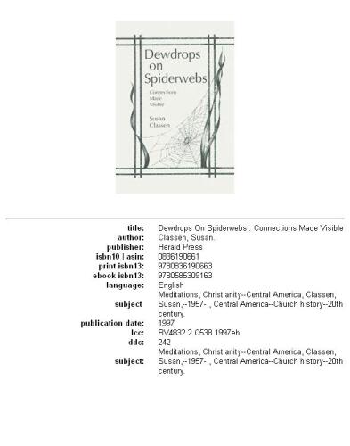 Dewdrops on Spiderwebs: Connections Made Visible