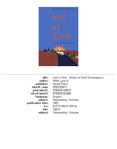 Just in Time: Stories of God's Extravagance