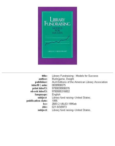 Library fundraising: models for success