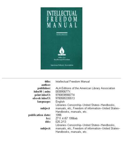 Intellectual freedom manual