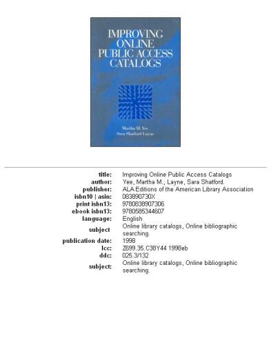 Improving online public access catalogs