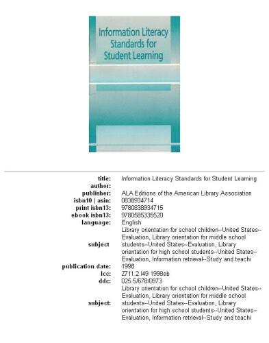 Information literacy standards for student learning