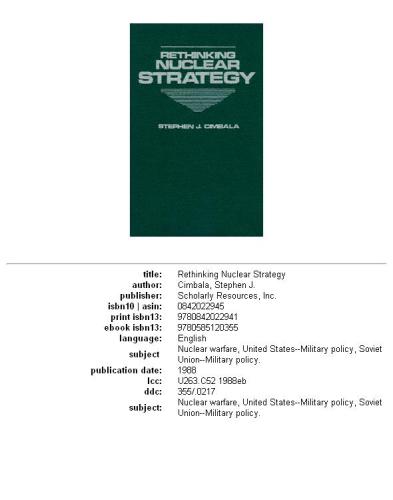 Rethinking nuclear strategy