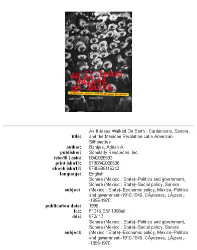 As if Jesus walked on Earth: Cardenismo, Sonora, and the Mexican Revolution