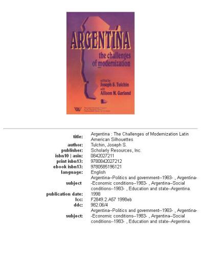 Argentina: the challenges of modernization