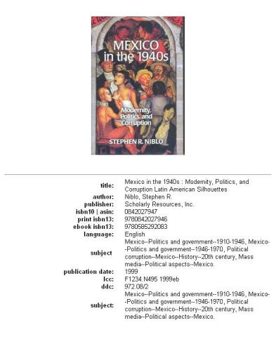 Mexico in the 1940s: modernity, politics, and corruption