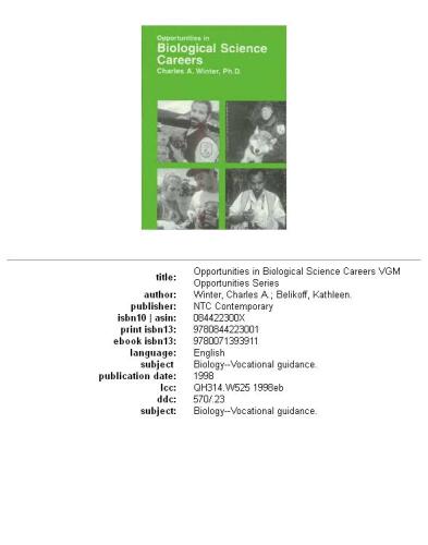 Opportunities in biological science careers