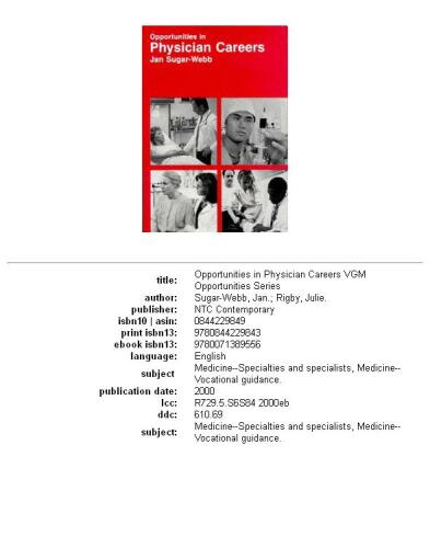 Opportunities in Physician Careers