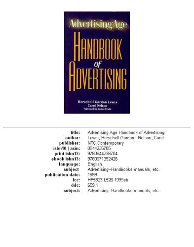Advertising age handbook of advertising