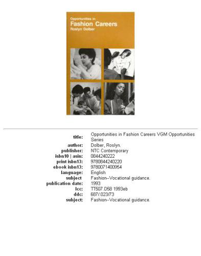 Opportunities in fashion careers