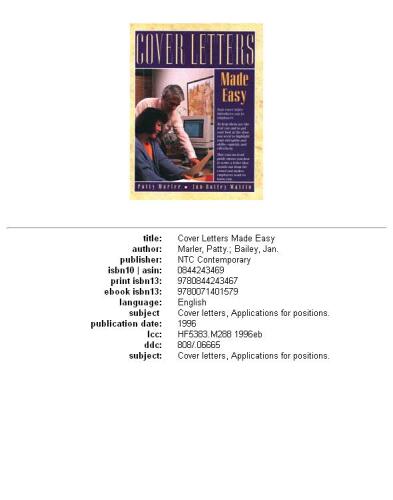 Cover letters made easy