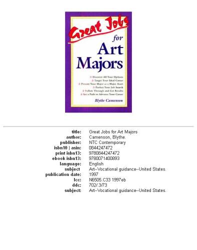 Great jobs for art majors