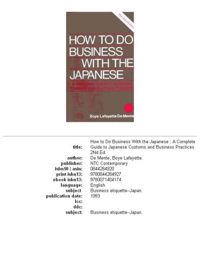 How to do business with the Japanese