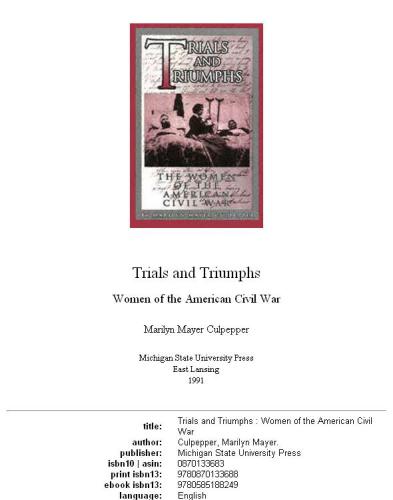 Trials and triumphs: women of the American Civil War