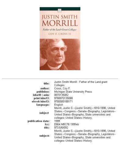 Justin Smith Morrill: father of the land-grant colleges