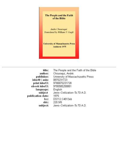 The people and the faith of the Bible