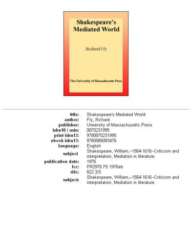 Shakespeare's mediated world
