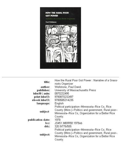 How the rural poor got power: narrative of a grass-roots organizer