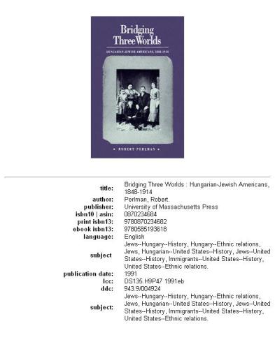 Bridging three worlds: Hungarian-Jewish Americans, 1848-1914